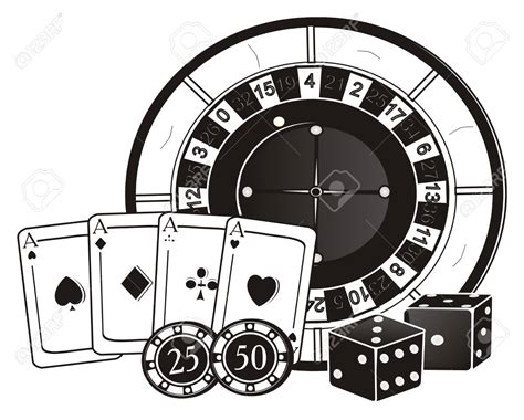  casino clipart black and white
